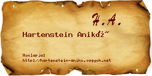 Hartenstein Anikó névjegykártya